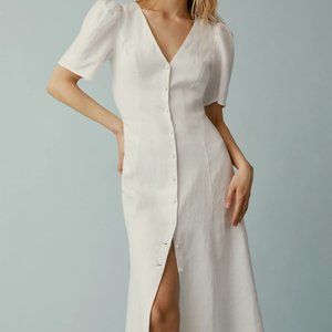 Reformation - Newbury Linen Dress  - White - 6